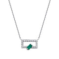 0,29 Carat Diamond Emerald Necklace