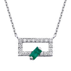 0,29 Carat Diamond Emerald Necklace