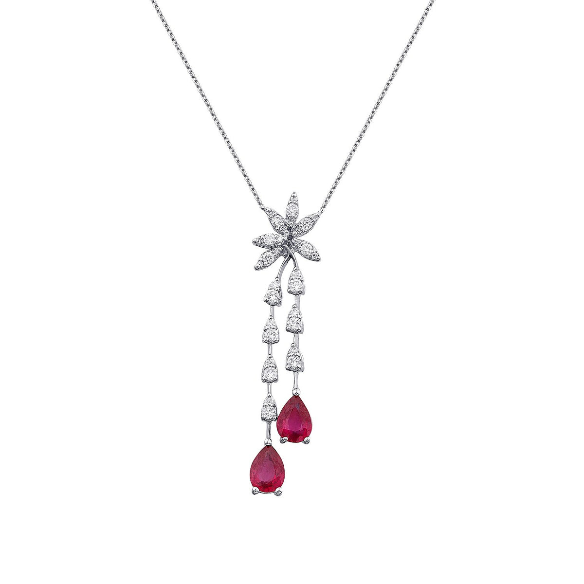 2,11 Carat Diamond Ruby Necklace