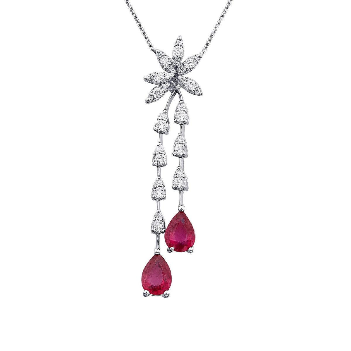2,11 Carat Diamond Ruby Necklace