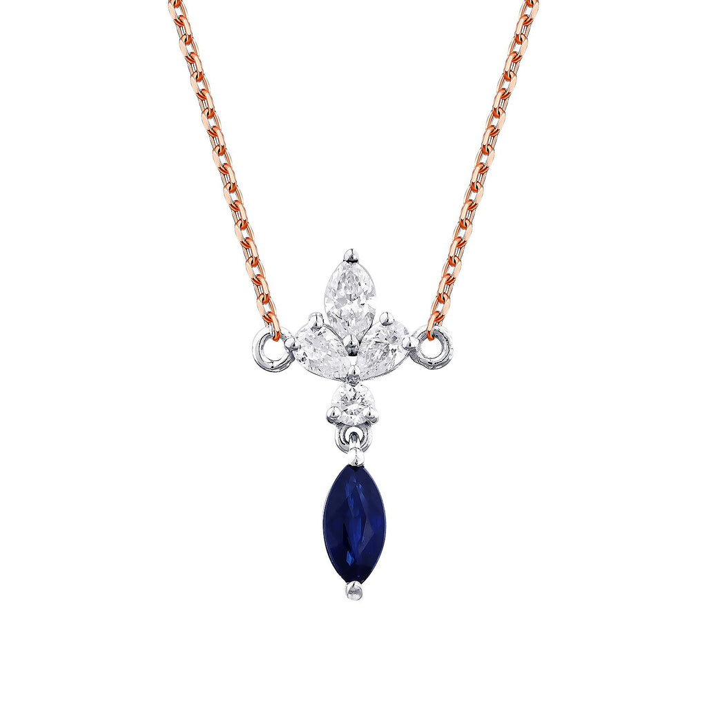 0,63 Carat Diamond Sapphire Necklace
