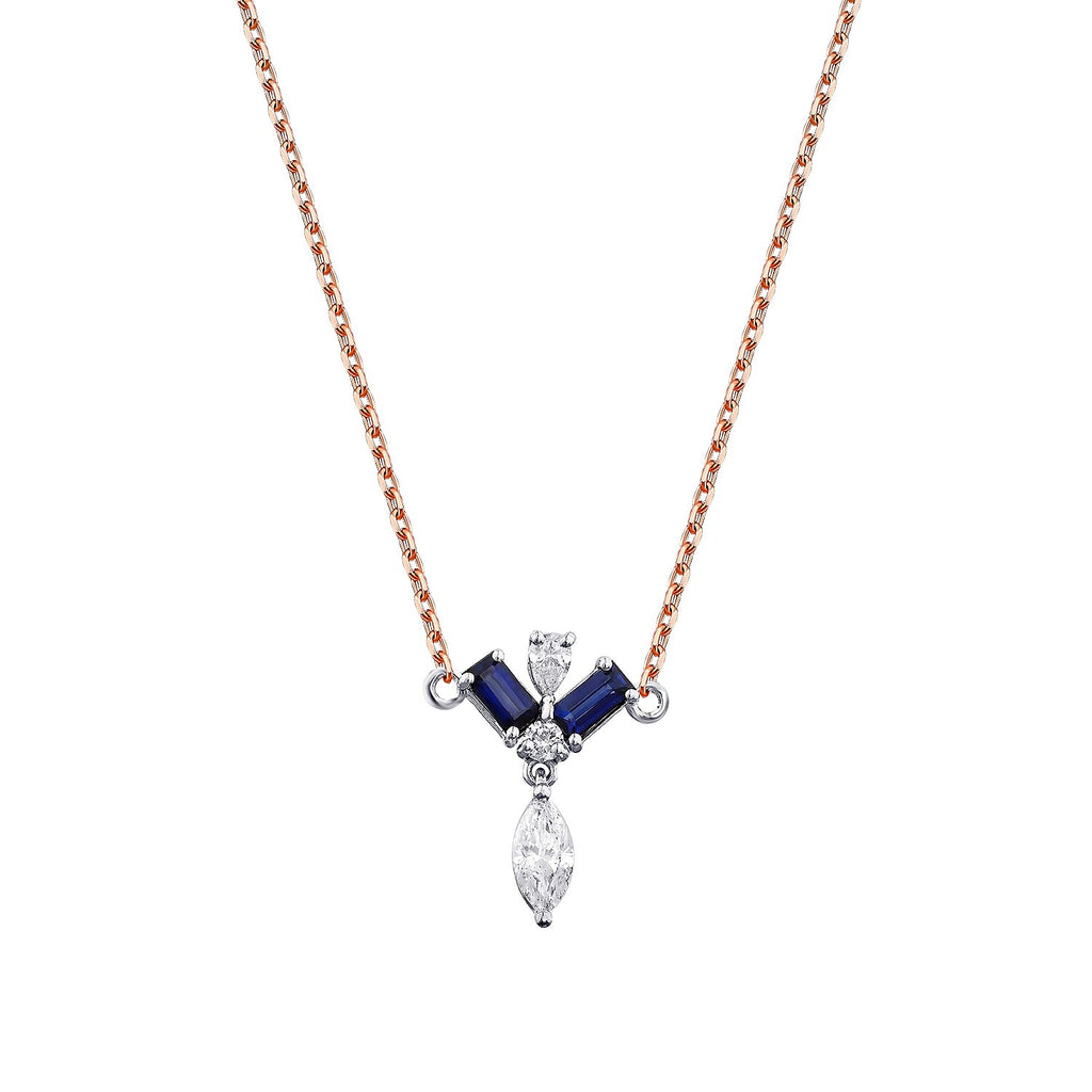 0,63 Carat Diamond Sapphire Necklace