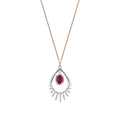 0,96 Carat Diamond Ruby Necklace