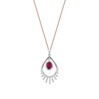 0,96 Carat Diamond Ruby Necklace