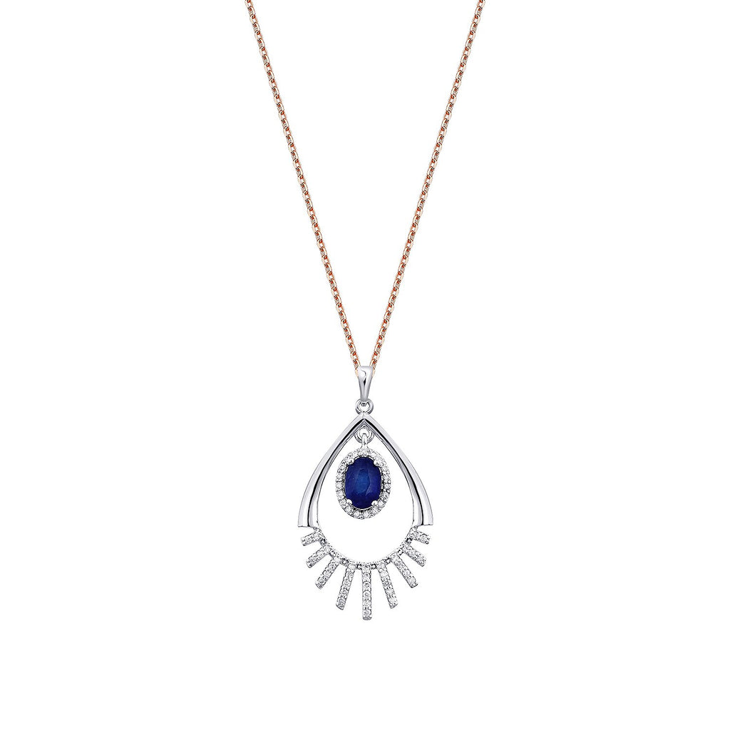 0,60 Carat Diamond Sapphire Necklace