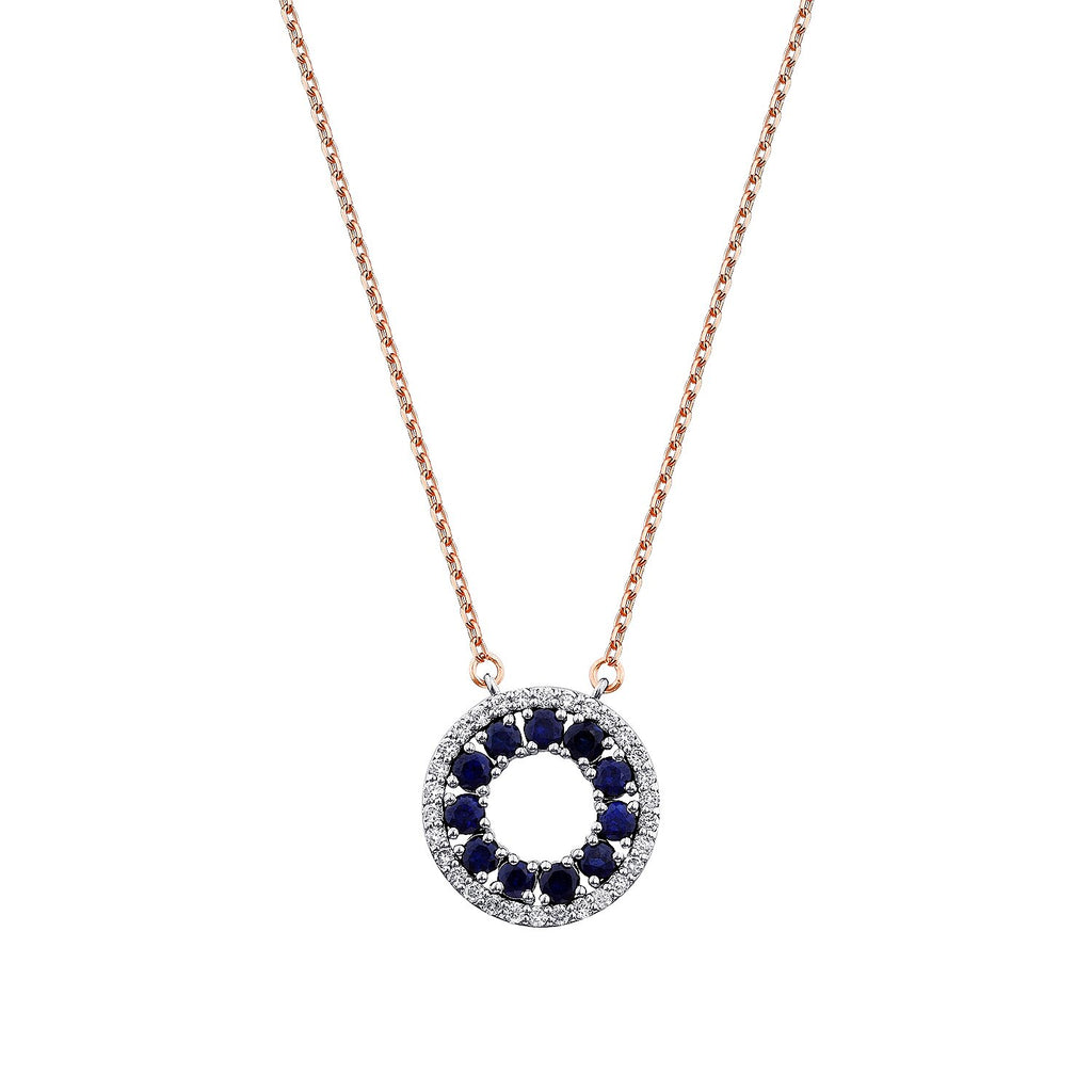 1,19 Carat Diamond Sapphire Necklace