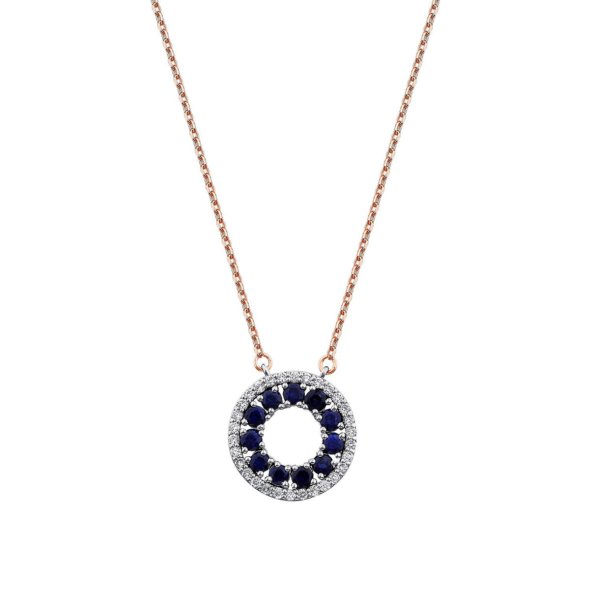 1,19 Carat Diamond Sapphire Necklace