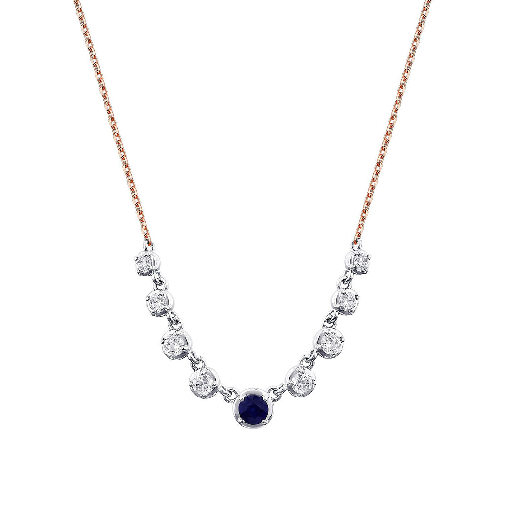 0,97 Carat Diamond Sapphire Necklace