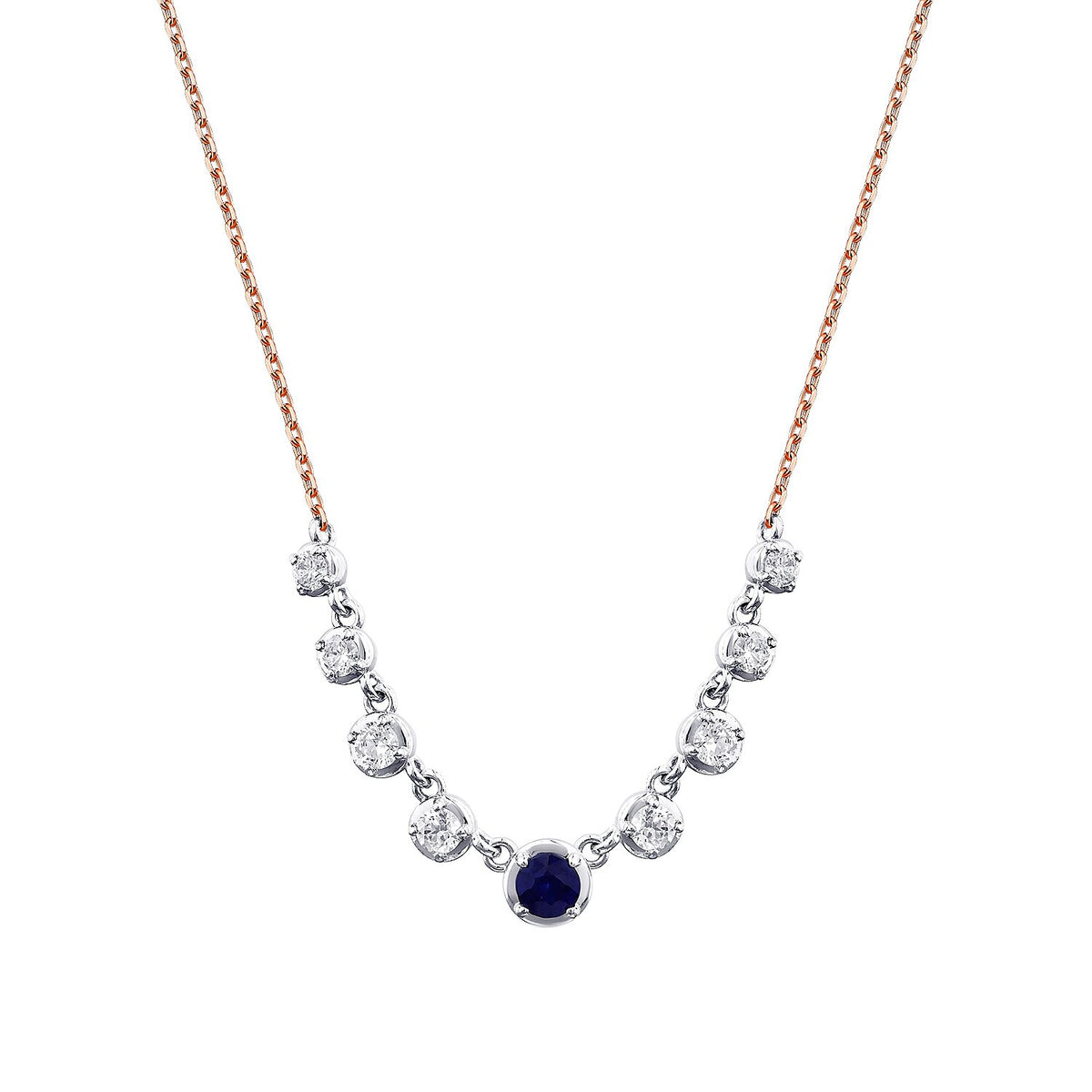 0,97 Carat Diamond Sapphire Necklace
