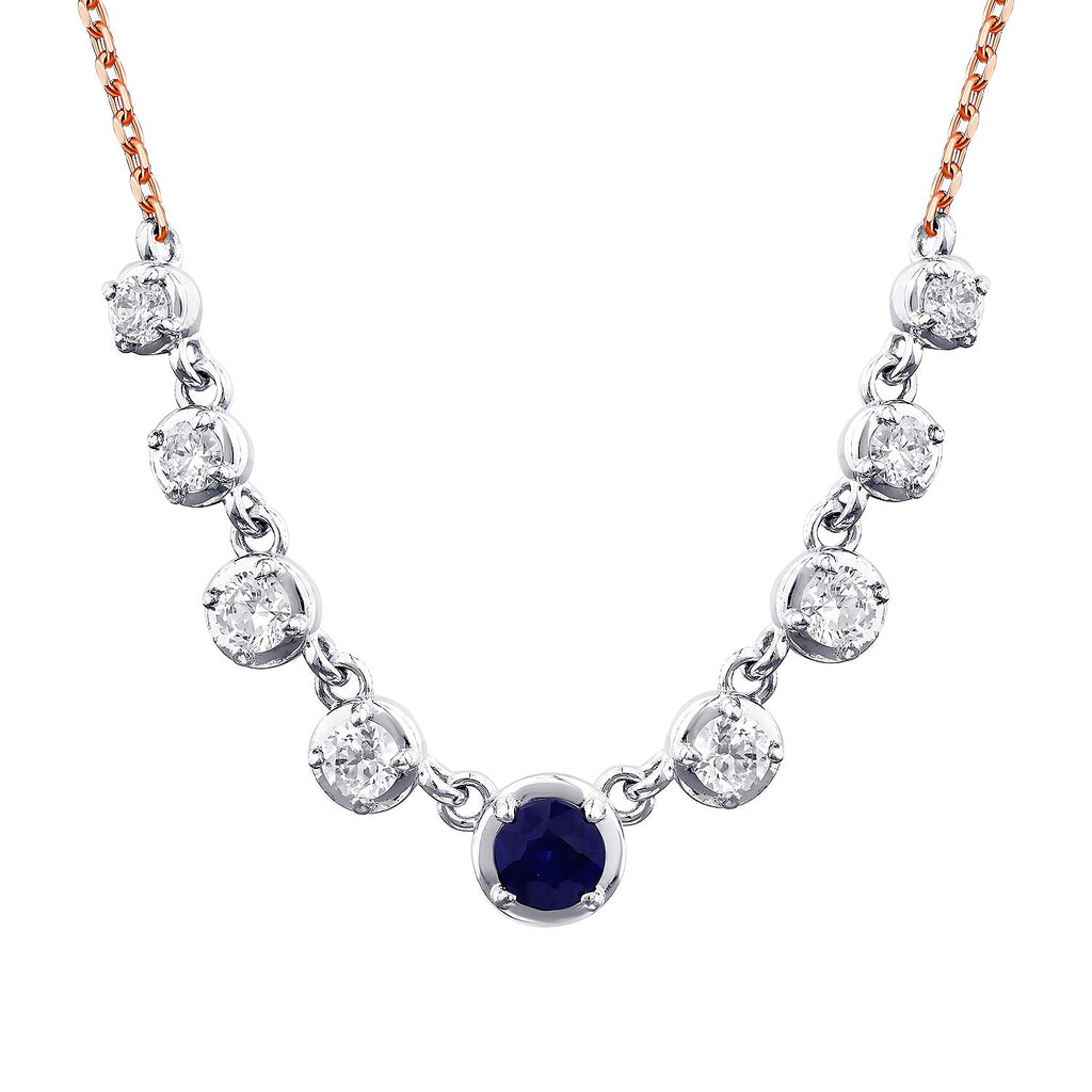 0,97 Carat Diamond Sapphire Necklace