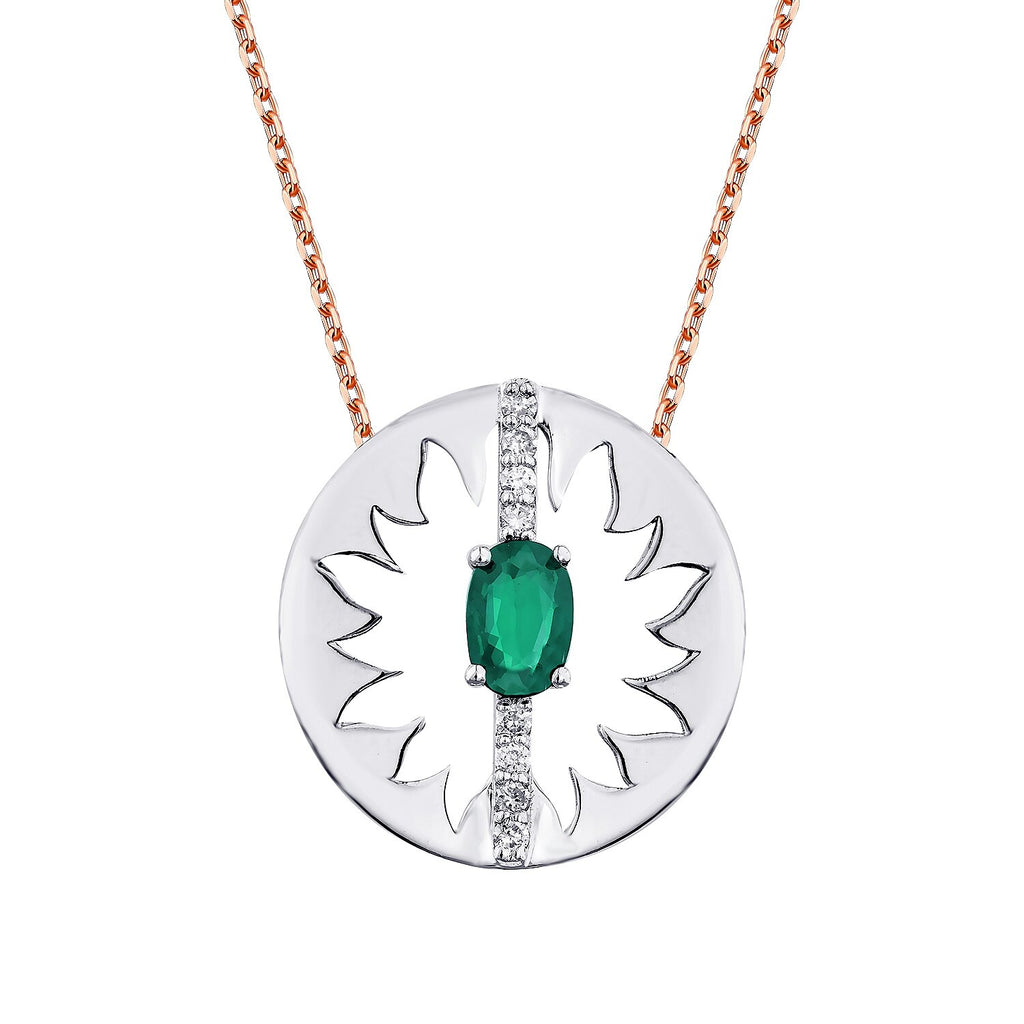 0,54 Carat Diamond Emerald Necklace