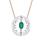 0,54 Carat Diamond Emerald Necklace