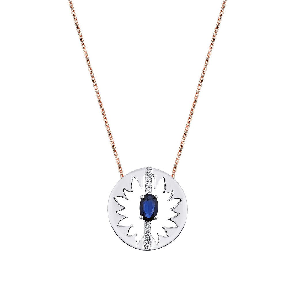 0,62 Carat Diamond Sapphire Necklace