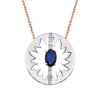 0,62 Carat Diamond Sapphire Necklace
