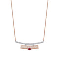 0,39 Carat Diamond Ruby Necklace