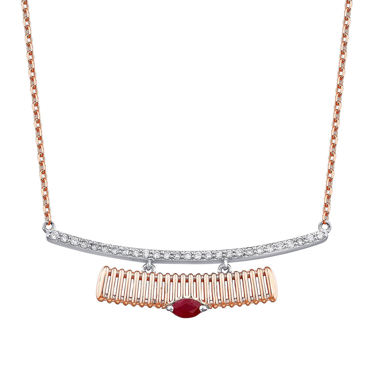 0,39 Carat Diamond Ruby Necklace