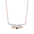 0,36 Carat Diamond Sapphire Necklace