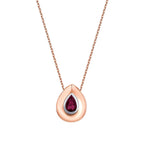 0,59 Carat Pear Ruby Necklace