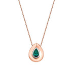 0,33 Carat Pear Emerald Necklace