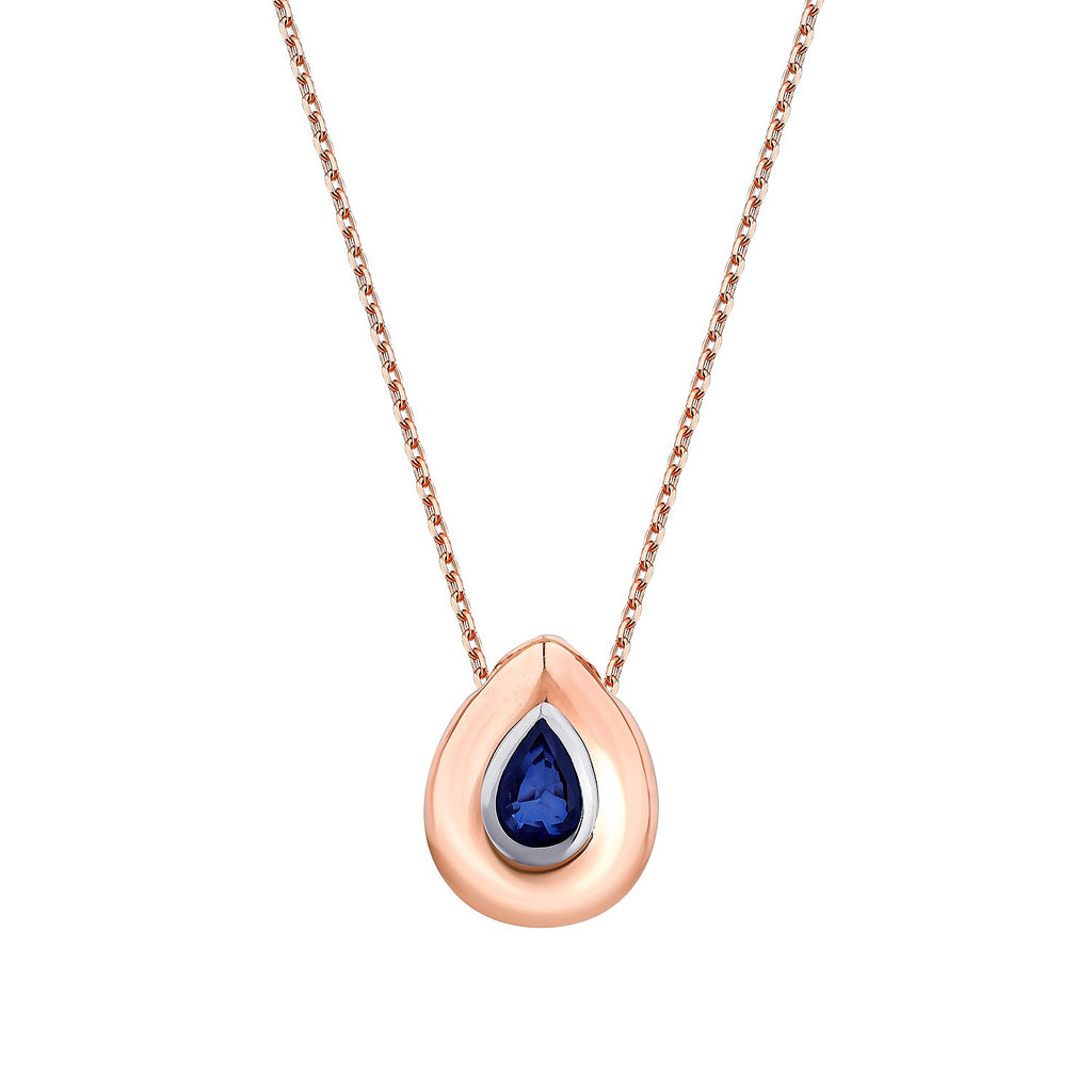 0,34 Carat Pear Sapphire Necklace