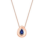 0,34 Carat Pear Sapphire Necklace
