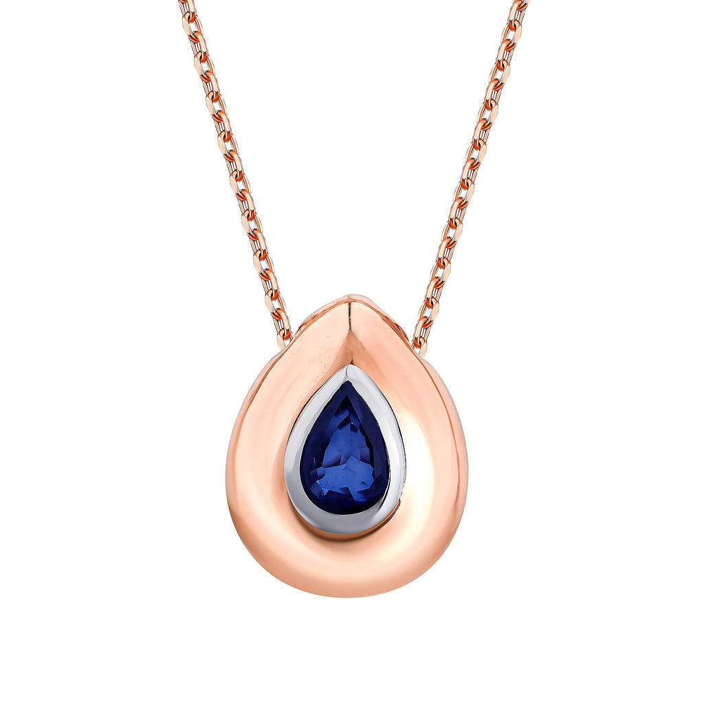 0,34 Carat Pear Sapphire Necklace