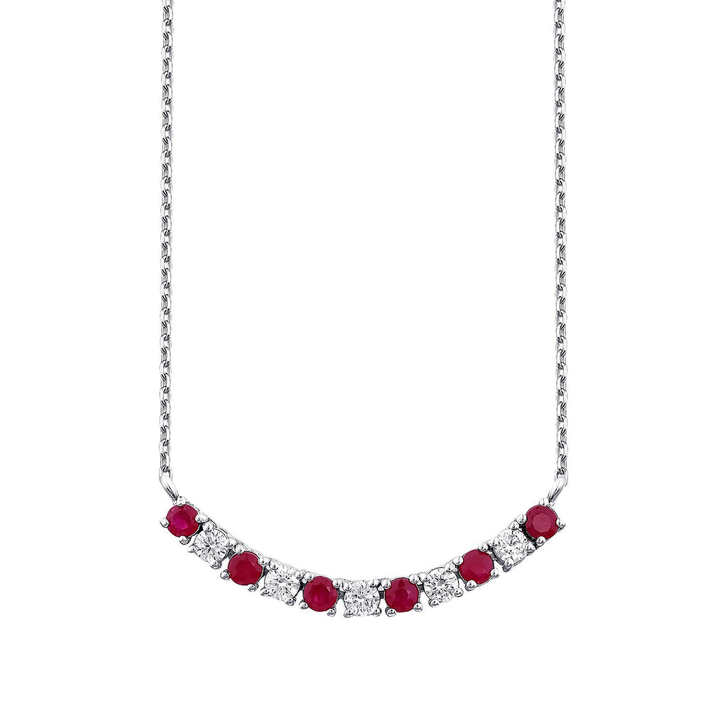 0,49 Carat Diamond Ruby Necklace