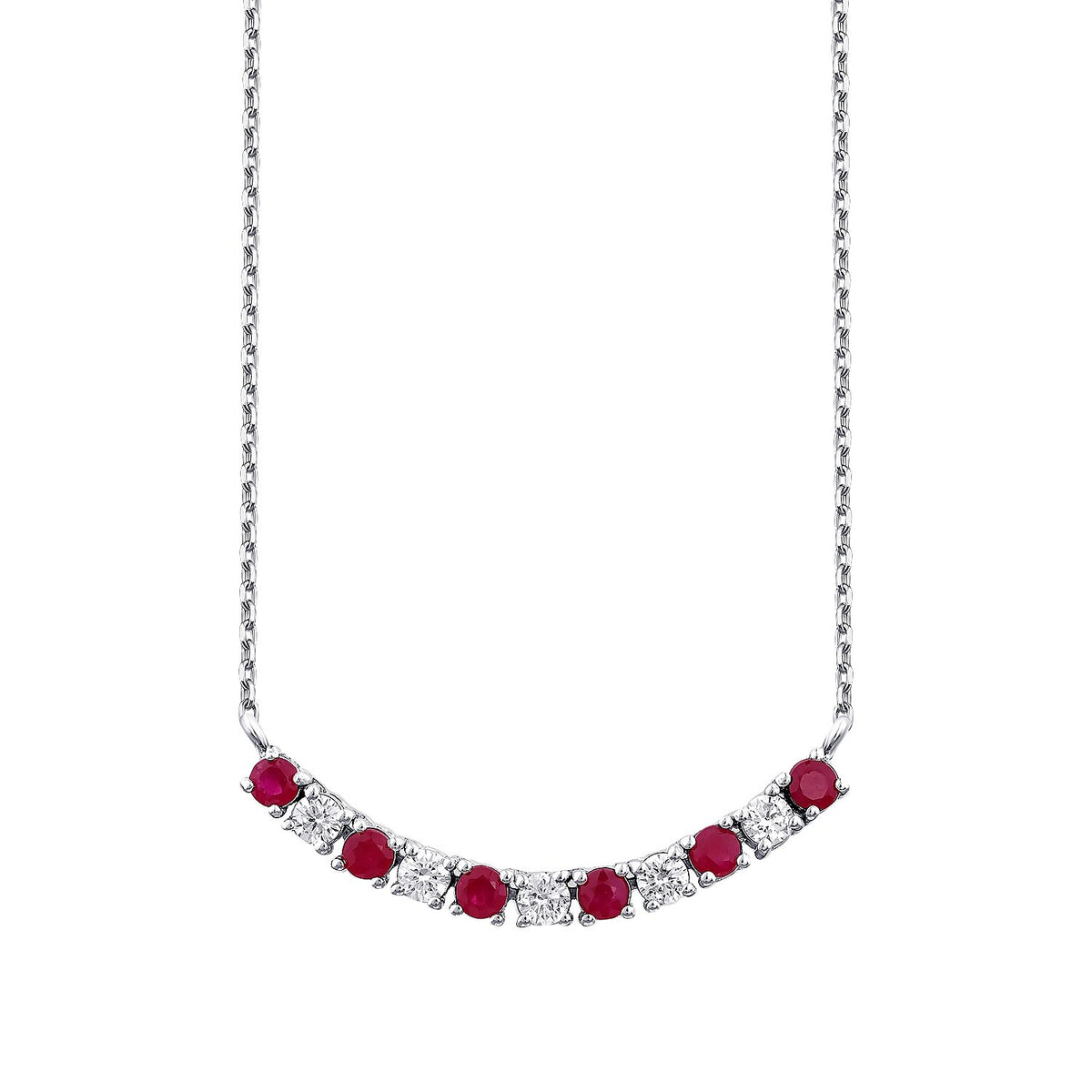 0,49 Carat Diamond Ruby Necklace