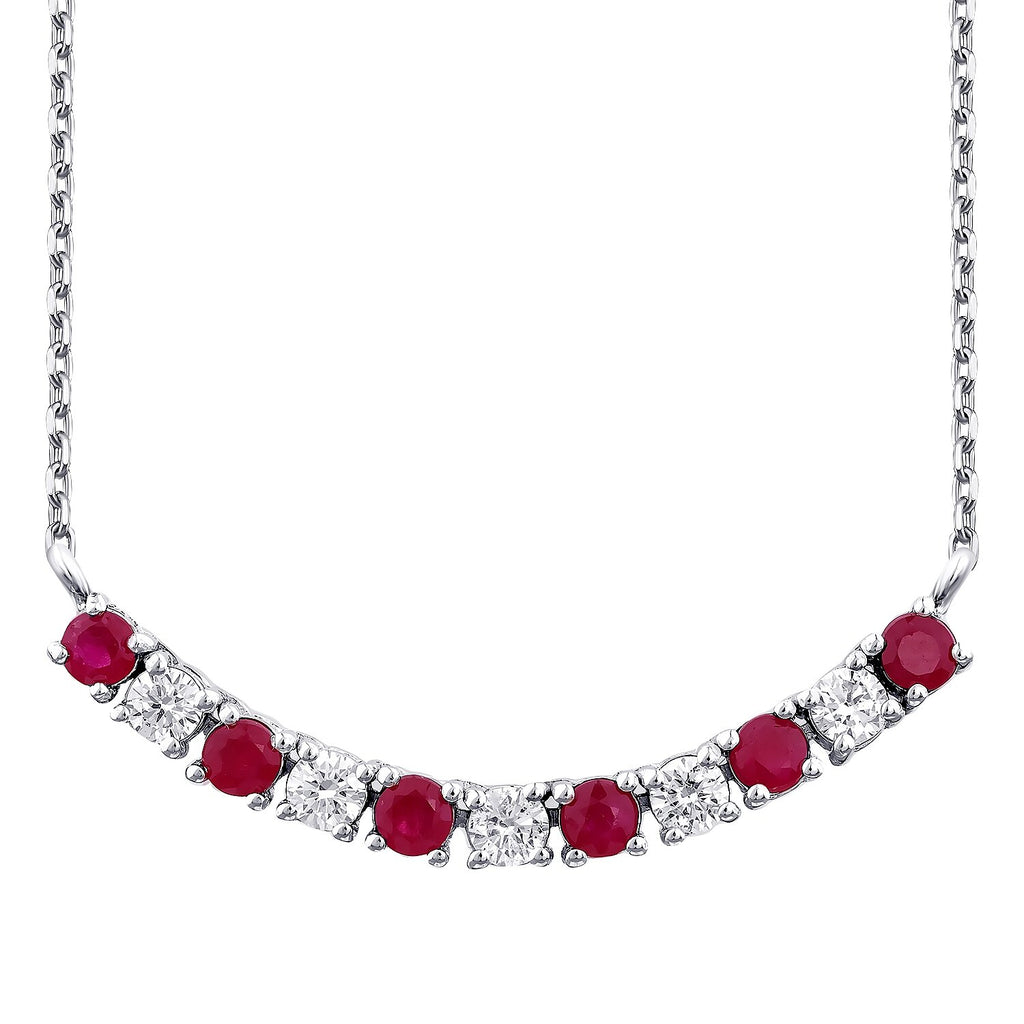 0,49 Carat Diamond Ruby Necklace