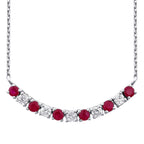 0,49 Carat Diamond Ruby Necklace