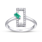 0,31 Carat Diamond Emerald Ring