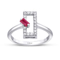 0,34 Carat Diamond Ruby Ring