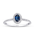 0,40 Carat Diamond Sapphire Ring