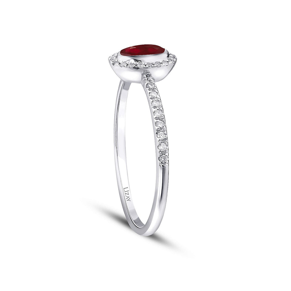 0,44 Carat Diamond Ruby Ring
