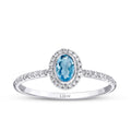 0,40 Carat Diamond Blue Topaz Ring