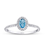 0,40 Carat Diamond Blue Topaz Ring