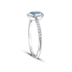 0,40 Carat Diamond Blue Topaz Ring