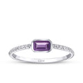 0,31 Carat Diamond Amethyst Ring