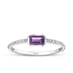 0,31 Carat Diamond Amethyst Ring