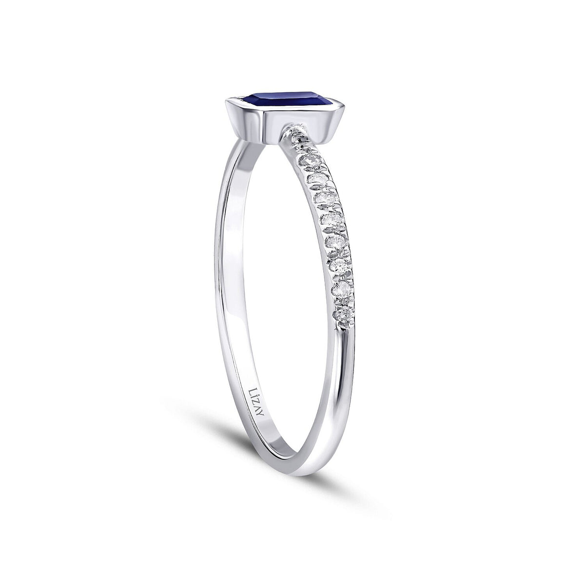 0,48 Carat Diamond Sapphire Ring