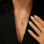 0,96 Carat Diamond Ruby Necklace