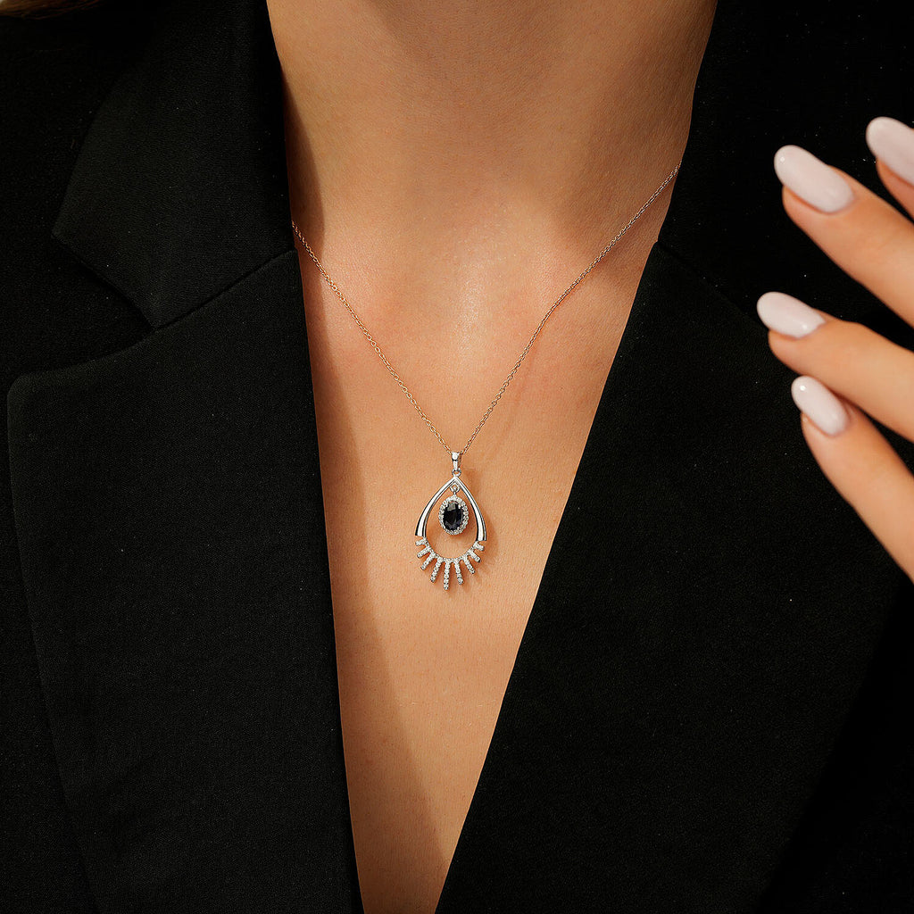 0,60 Carat Diamond Sapphire Necklace