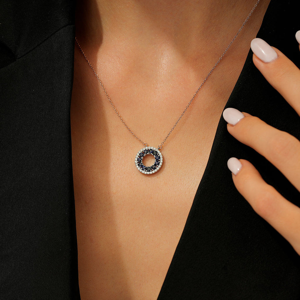 1,19 Carat Diamond Sapphire Necklace