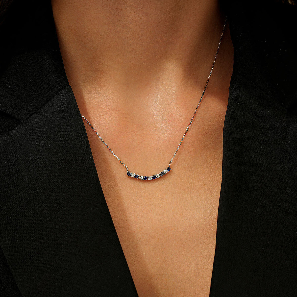 0,49 Carat Diamond Sapphire Necklace