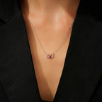 0,34 Carat Diamond Ruby Necklace