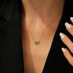 0,29 Carat Diamond Emerald Necklace