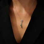0,98 Carat Diamond Emerald Necklace