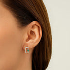 0,58 Carat Diamond Emerald Earrings