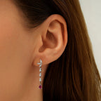 1,00 Carat Diamond Ruby Earrings