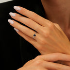 0,48 Carat Diamond Sapphire Ring